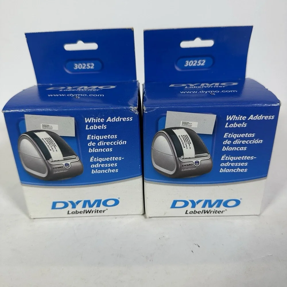 Lot of 2 OEM Dymo 30252 Address Labels 1-1/8